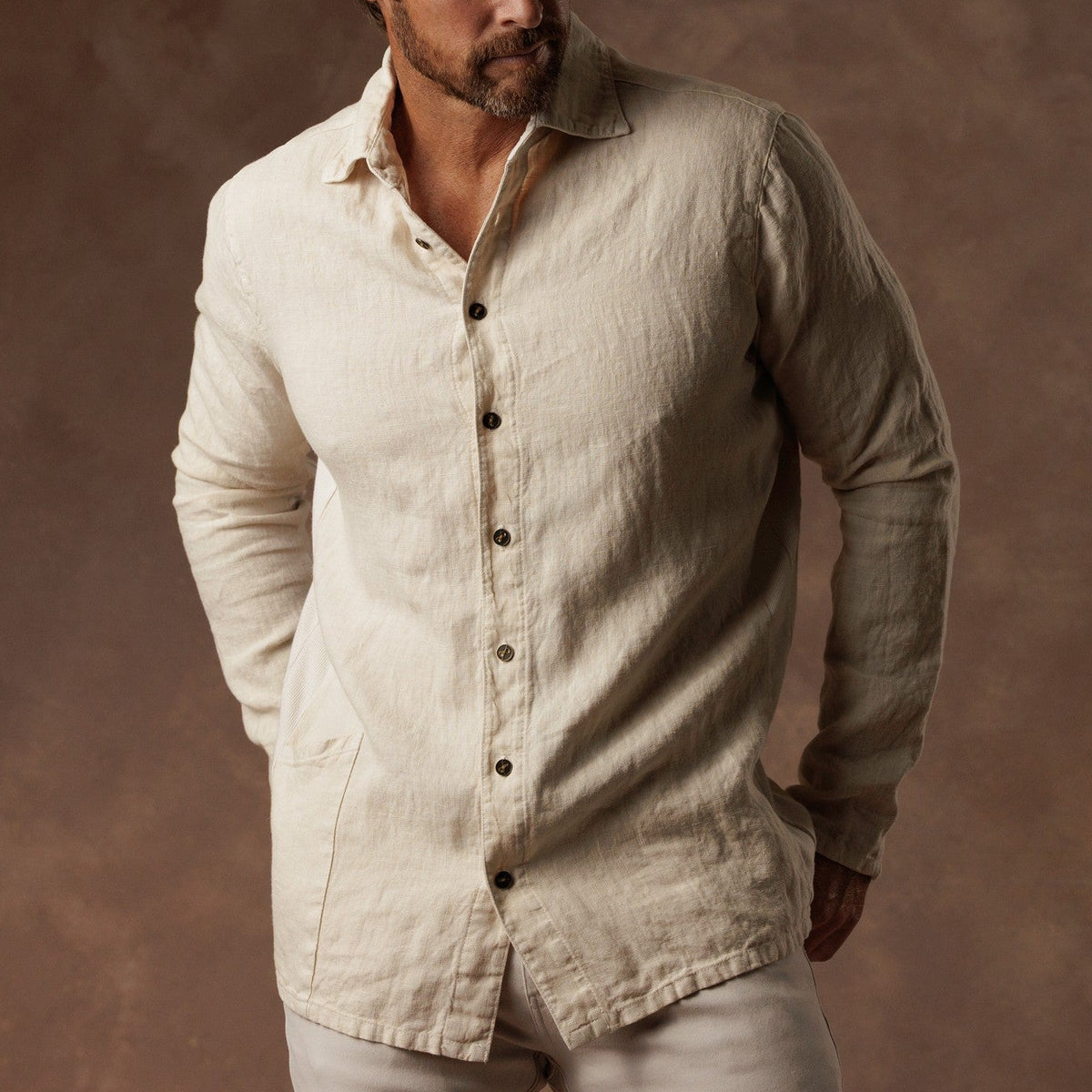 AER LINEN SHIRT / WHITE STONE – One Golden Thread