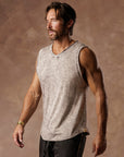 male modeling mineral tank top