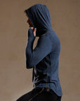 LONG SLEEVE HOODED TEE / GREY OMBRE (STORE ONLY)