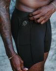 A man modeling the One Golden Thread Unders in Black
