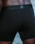 A man modeling the One Golden Thread Unders in Black