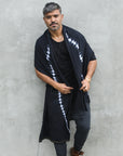 Man modeling a bolt fleece scarf