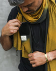 Man modeling gold Light on Water pattern nature wrap
