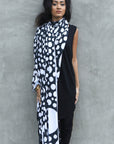 Woman modeling white fibonacci pattern nature wrap