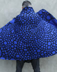 man modeling blue fibonacci pattern nature wrap