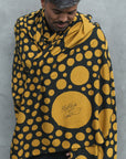 man modeling gold fibonacci pattern nature wrap
