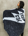 Woman modeling midnight Benzova nature wrap