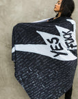 Woman modeling midnight Benzova nature wrap