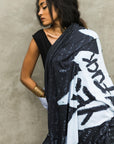 Woman modeling midnight Benzova nature wrap