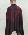 Woman modeling bordeaux Benzova nature wrap