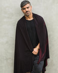 Woman modeling bordeaux Benzova nature wrap