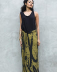 Woman modeling olive Ruben LOVE nature wrap