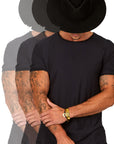 graphic of black crew neck shirt