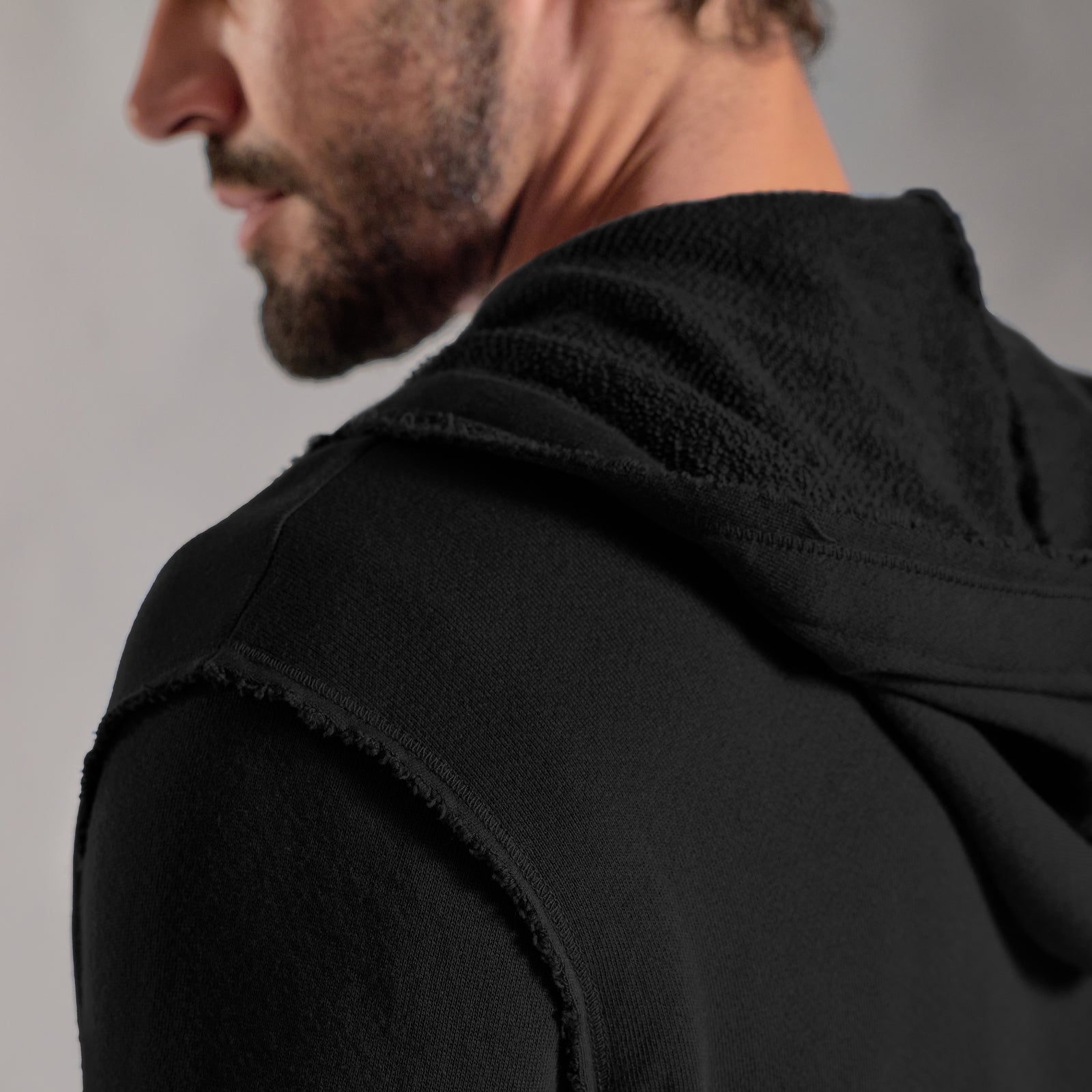 RAW ZIP HOODIE / BLACK – One Golden Thread