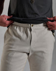 male modeling ease pants in white stone