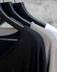 Different colored v neck three pack on clothing racks