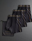 Gift pack of three pairs of black underwear