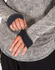 Male modeling mineral wash long sleeve raglan