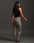 Woman modeling dance pants in Shroom