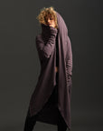 Woman modeling lavender aion duster