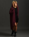 Woman modeling bordeaux aion duster