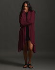 Woman modeling bordeaux aion duster