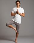 Male modeling Brazen colored yogo mid shorts