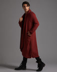 Male modeling red kairos duster