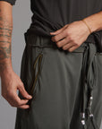 Male modeling Urban Forest green colored pants