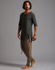 Male modeling Shroom colored pants