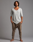 Male modeling Shroom colored pants