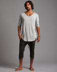Male modeling Urban Forest green yogo mid shorts