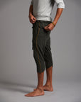 Male modeling Urban Forest green yogo mid shorts