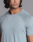 Male modeling agave teal ultimate tee shirt