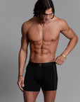 A man modeling the One Golden Thread Unders in Black