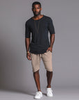 Man modeling milano mids in shroom