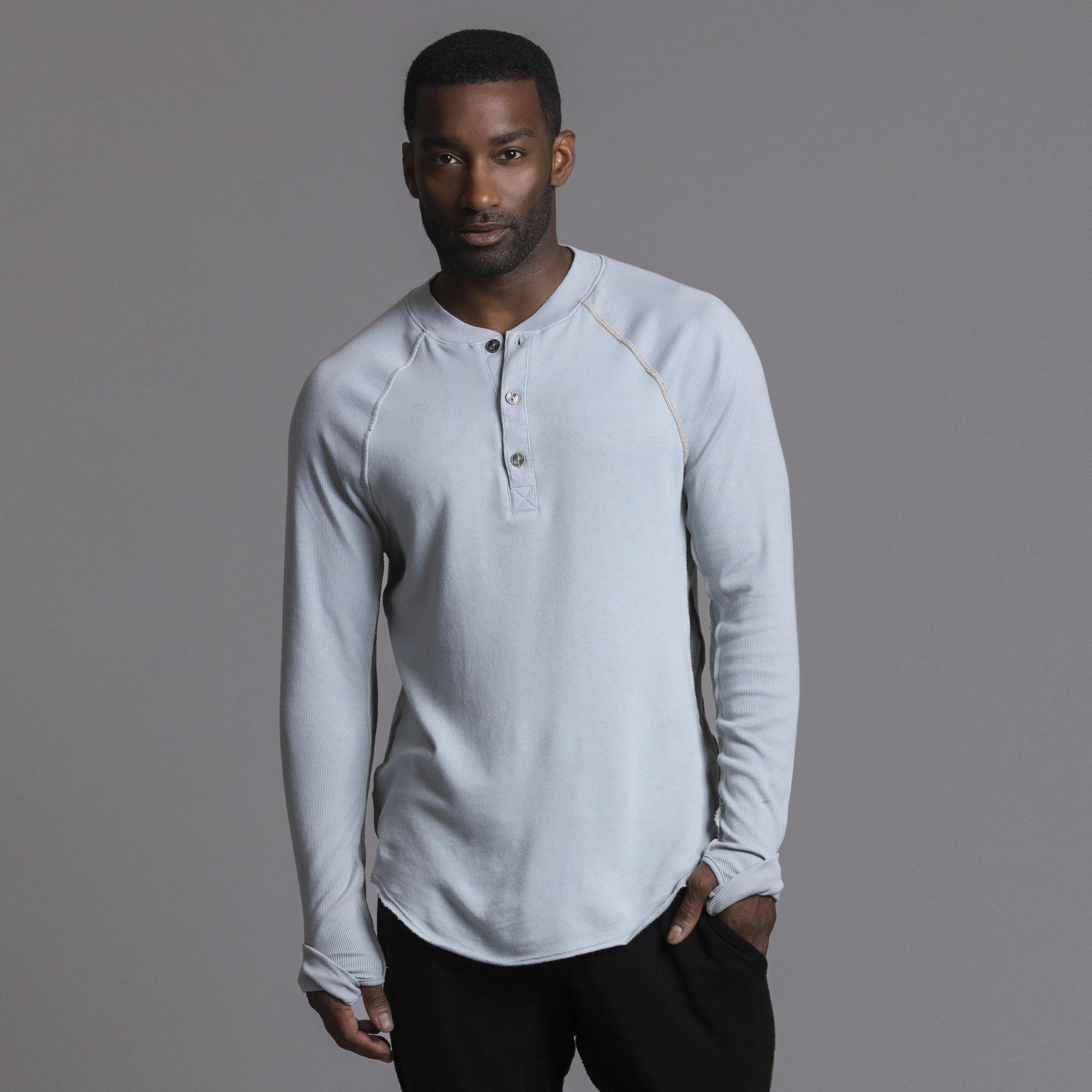 The Plush Ribbed Henley – One Golden Thread
