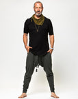 Male modeling Urban Forest green colored pants