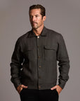 Male modeling smoke axis jacket