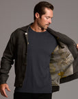 Male modeling smoke axis jacket