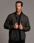 Male modeling smoke axis jacket