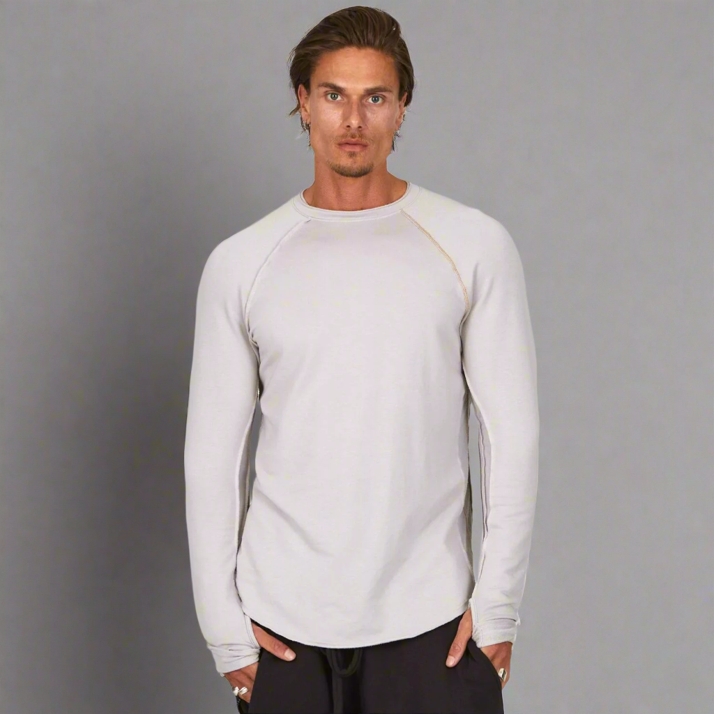 60/2 COTTON JERSEY BIG RAGLAN T-SHIRT(S White): Vintage 1.1