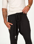 Male modeling Slate gray colored pants