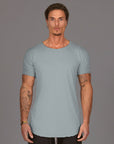 Male modeling agave crew neck shirt