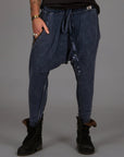 Male modeling Blue Mineral colored pants