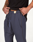 Male modeling Charcoal Blue colored pants