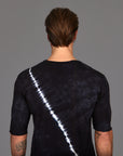 Male modeling light bolt crew neck shirt