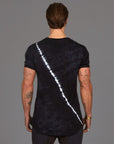 Male modeling light bolt crew neck shirt