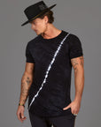 Male modeling light bolt crew neck shirt