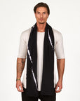 Male modeling Midnight bolt fleece scarf